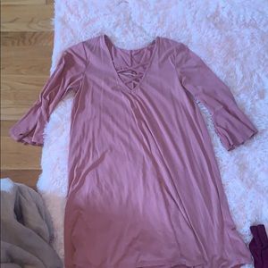 pink long sleeve dress